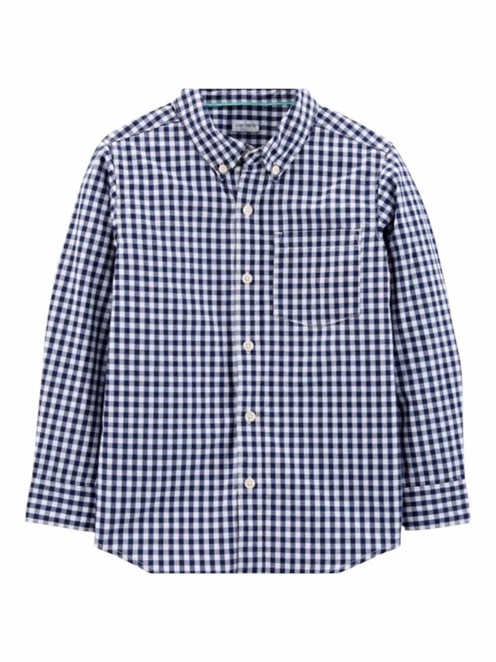 Carter’s Button-Down Gingham Shirt for Kids - Navy & White in 4T